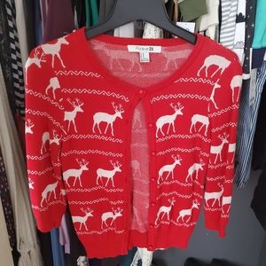 Christmas cardigan sweater reindeer